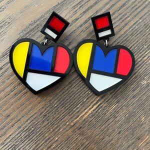 Piet Mondrian Drop Down Earrings